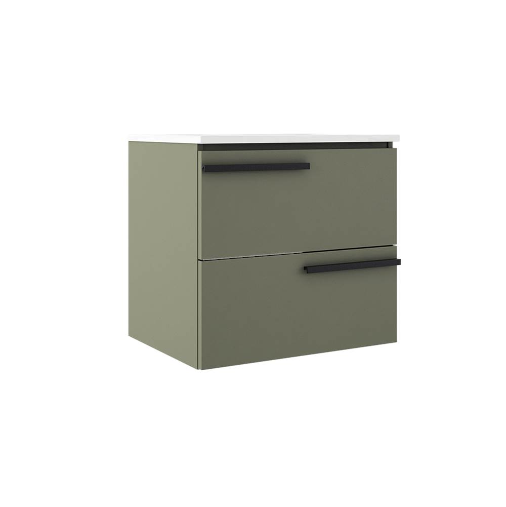 ICO Bath Accent 24'' Two Drawer Wall-Mounted Vanity - Sage Green-shop