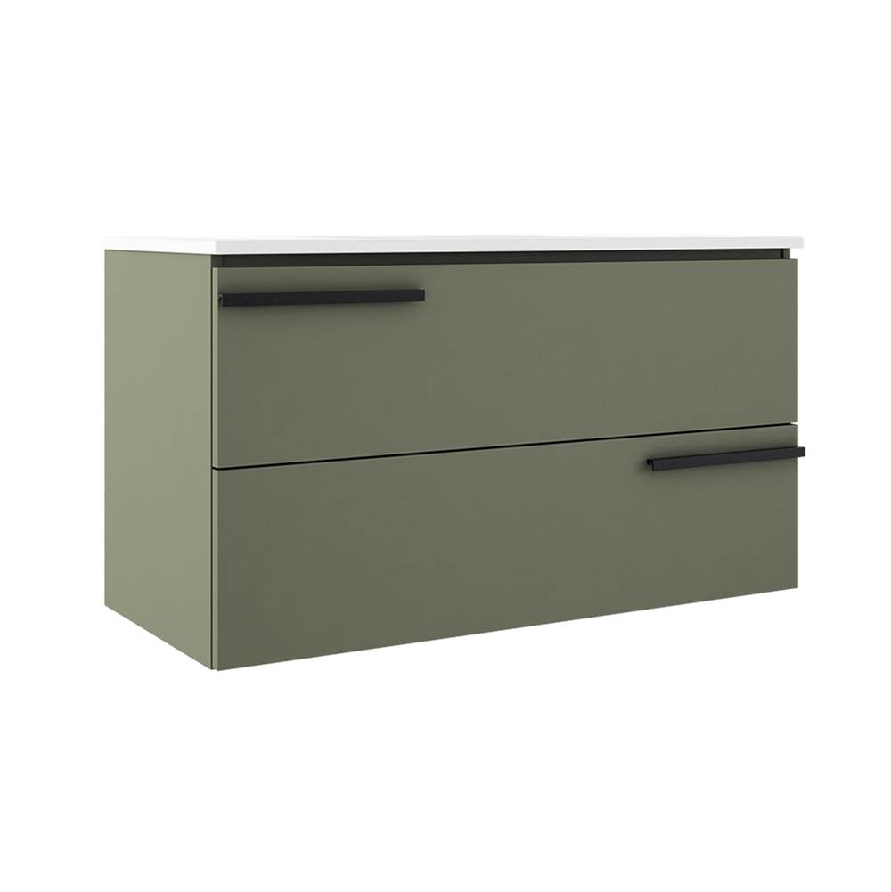 ICO Bath Accent 36'' Two Drawer Wall-Mounted Vanity - Sage Green-shop