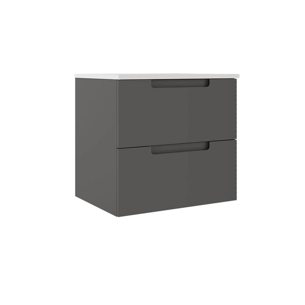 ICO Bath Coda 24'' Two Drawer Wall-Mounted Vanity - Ash Grey-shop