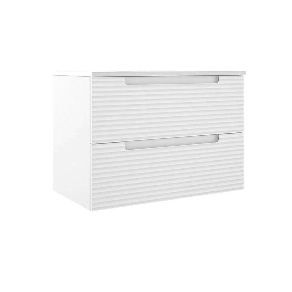 ICO Bath Coda 31'' Two Drawer Wall-Mounted Vanity - Matte White Ripple-shop