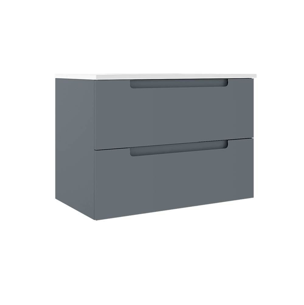 ICO Bath Coda 31'' Two Drawer Wall-Mounted Vanity - Steel Blue-shop