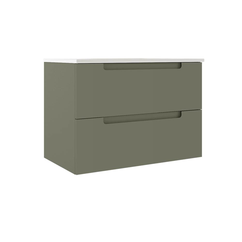 ICO Bath Coda 31'' Two Drawer Wall-Mounted Vanity - Sage Green-shop