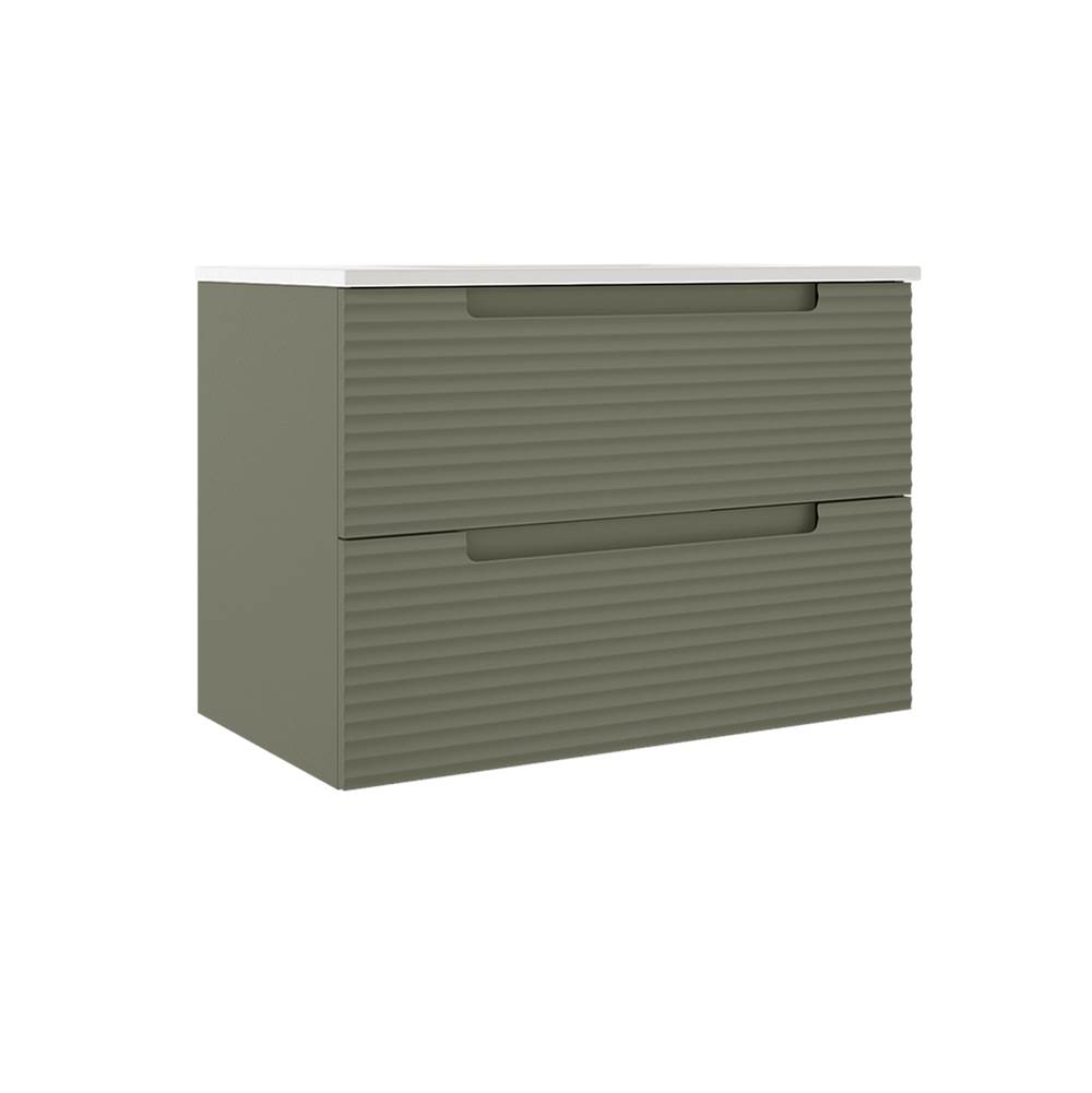 ICO Bath Coda 31'' Two Drawer Wall-Mounted Vanity - Sage Green Ripple-related