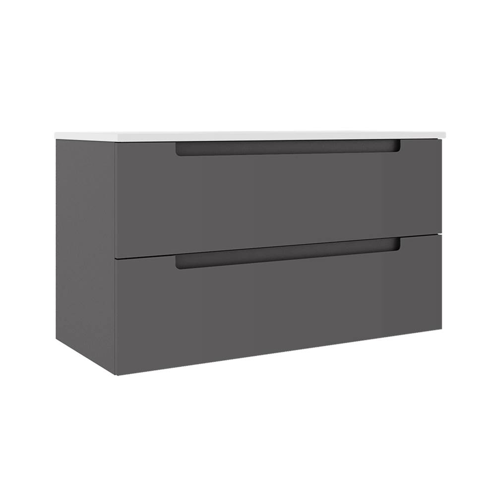ICO Bath Coda 36'' Two Drawer Wall-Mounted Vanity - Ash Grey-shop
