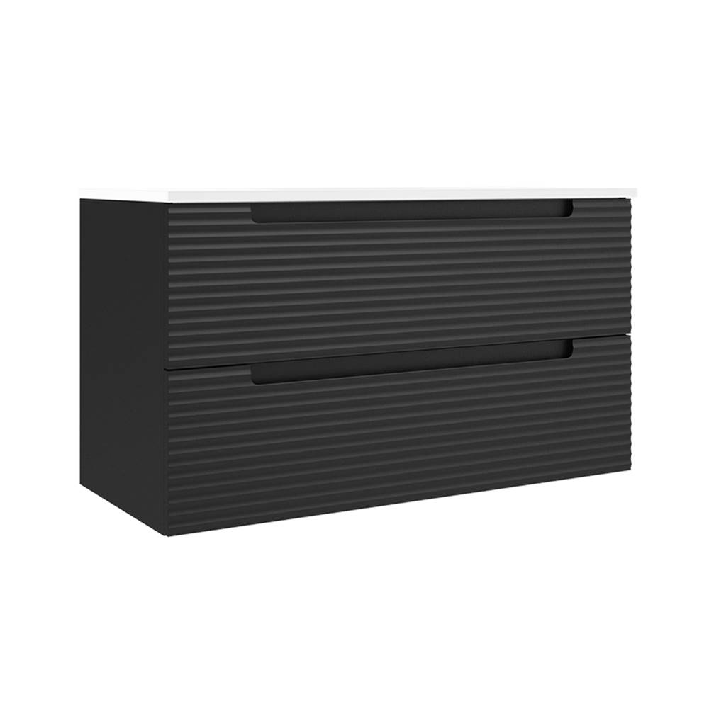 ICO Bath Coda 36'' Two Drawer Wall-Mounted Vanity - Matte Black Ripple-related