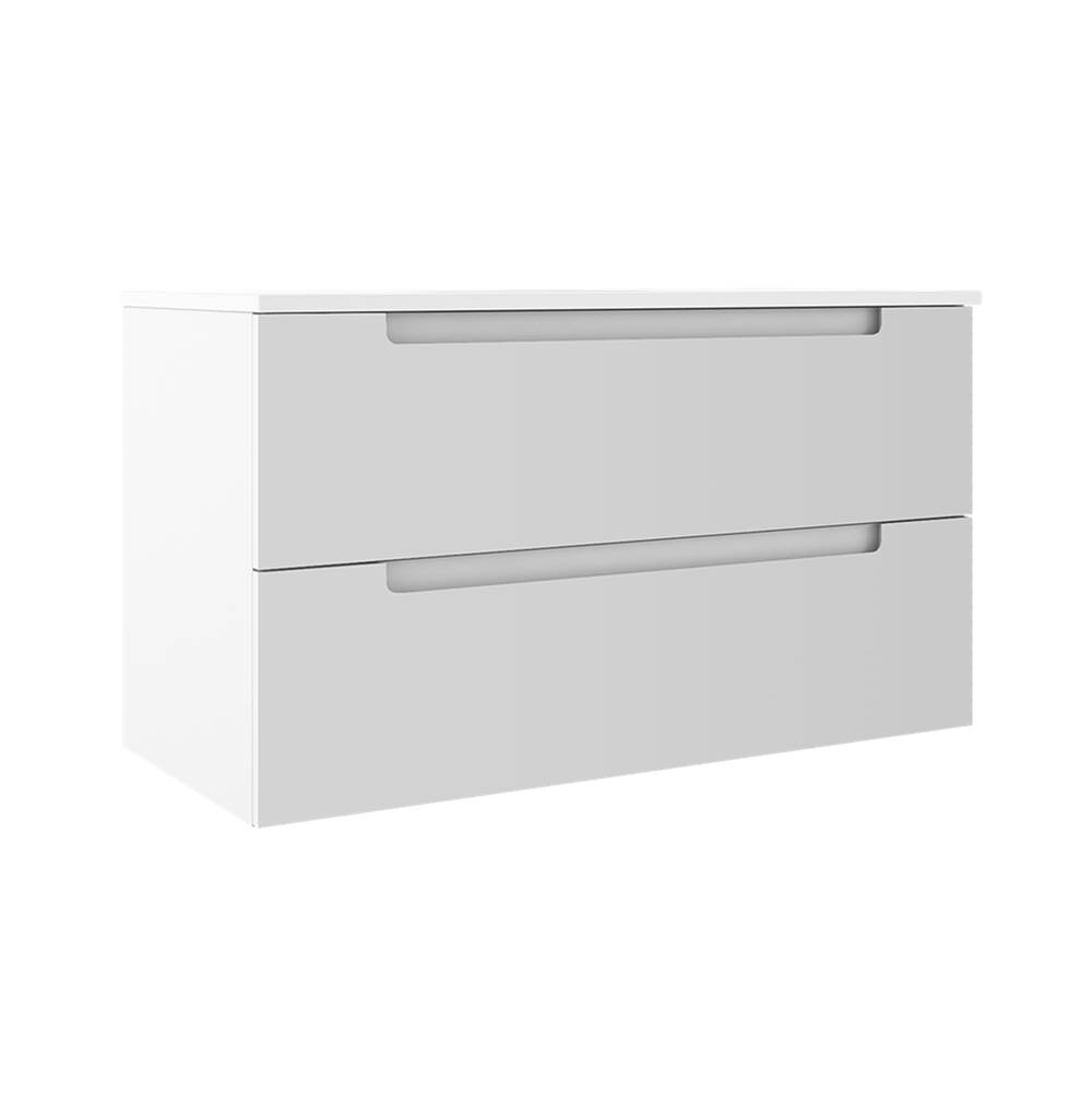 ICO Bath Coda 36'' Two Drawer Wall-Mounted Vanity - Matte White-shop