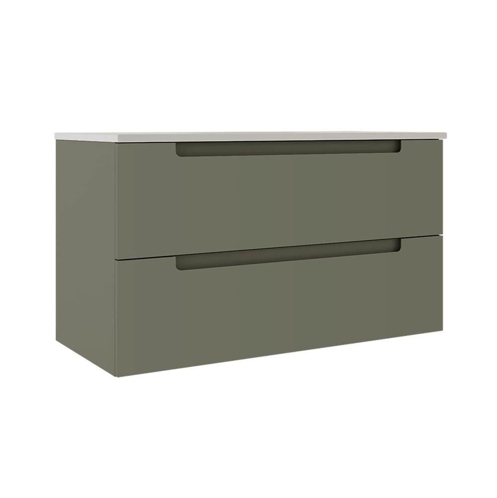 ICO Bath Coda 36'' Two Drawer Wall-Mounted Vanity - Sage Green-shop