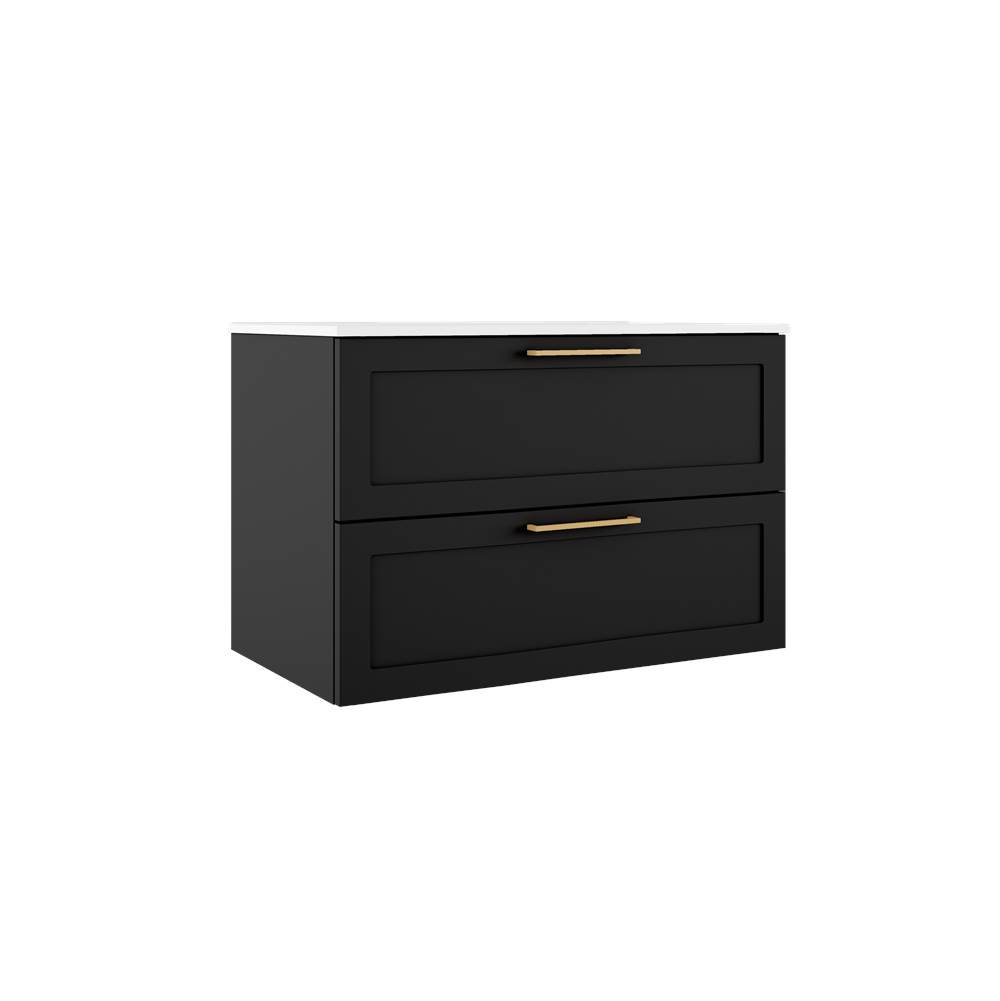 ICO Bath Rhythm 36'' Two Drawer Wall-Mounted Vanity - Matte Black-shop