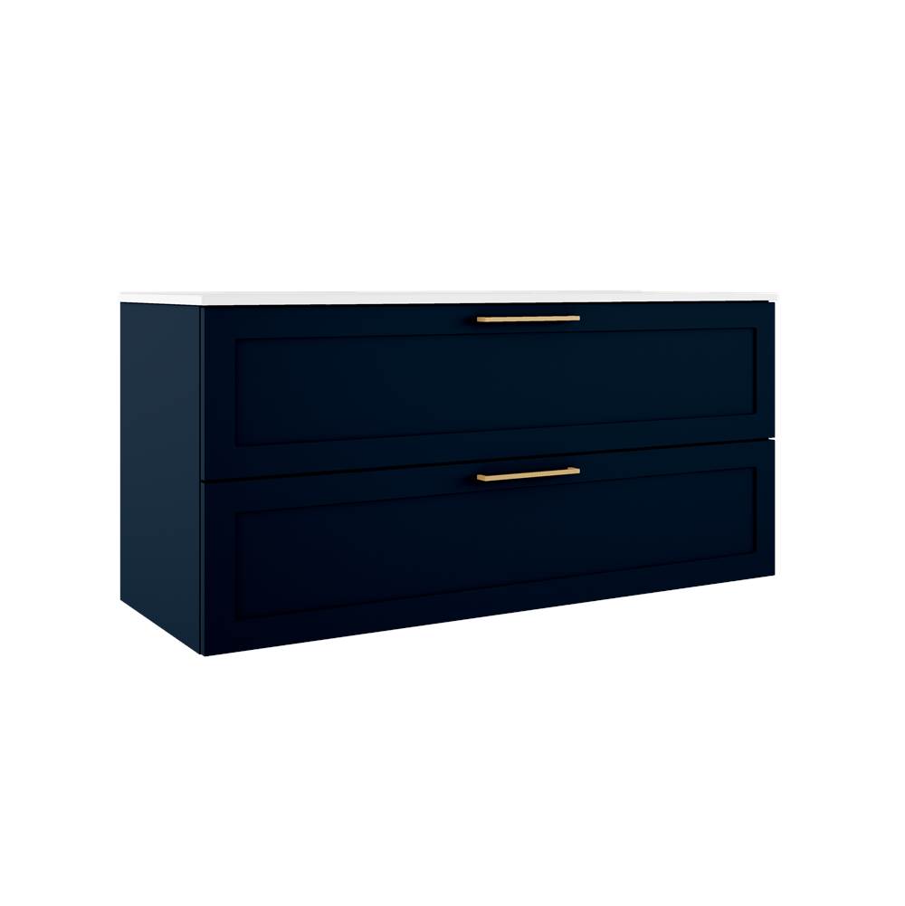 ICO Bath Rhythm 48'' Two Drawer Wall-Mounted Vanity - Navy Blue-shop