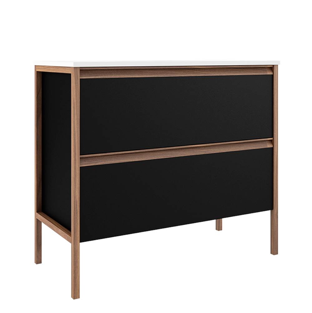 ICO Bath Tempo 36'' Two Drawer Freestanding Vanity - Matte Black-shop