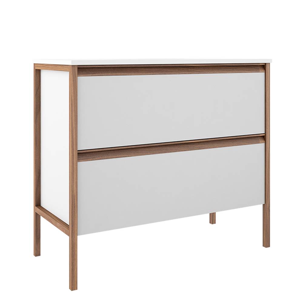 ICO Bath Tempo 36'' Two Drawer Freestanding Vanity - Matte White-shop