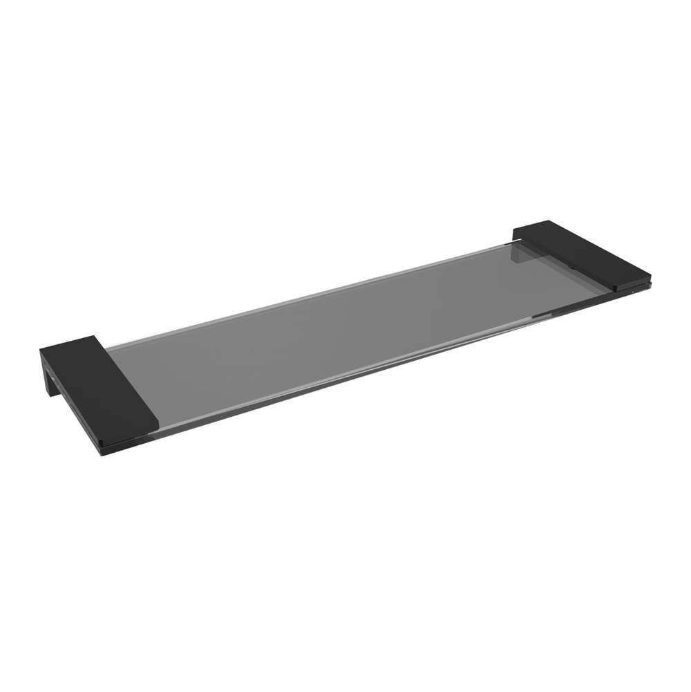 ICO Bath Ash Glass Shelf - Matte Black-shop