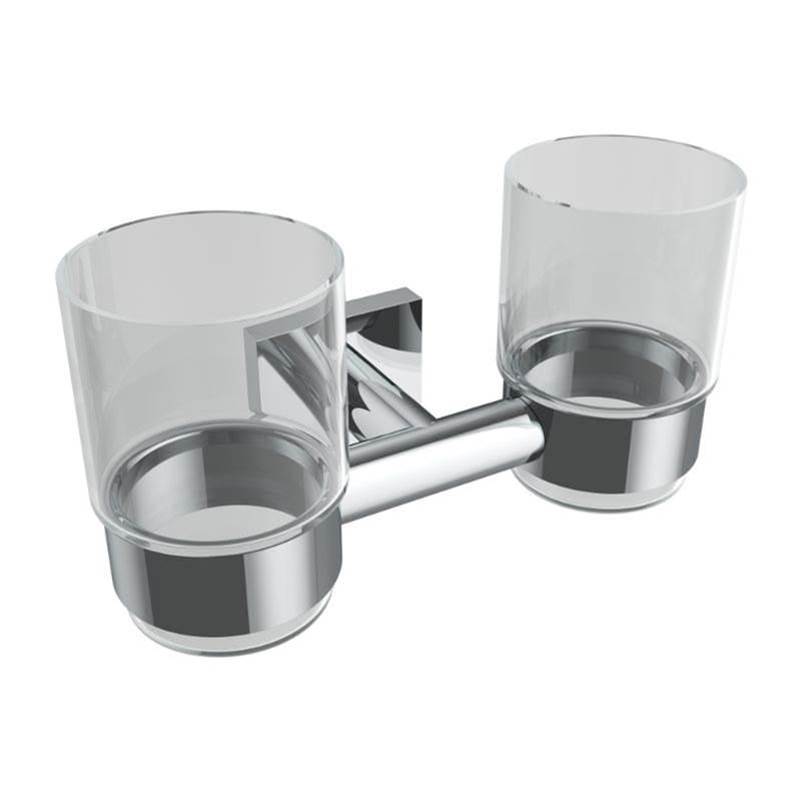 ICO Bath Crater Double Glass Tumbler - Chrome-related