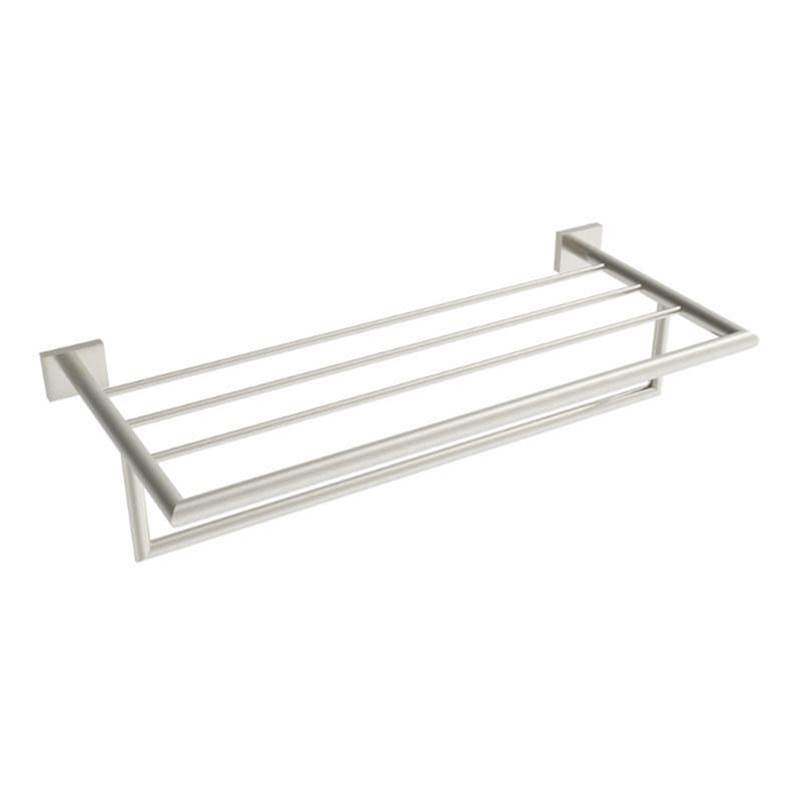 ICO Bath Crater Towel Shelf With Bar - Brushed Nickel-related