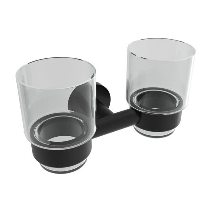 ICO Bath Summit Double Glass Tumbler - Matte Black-shop