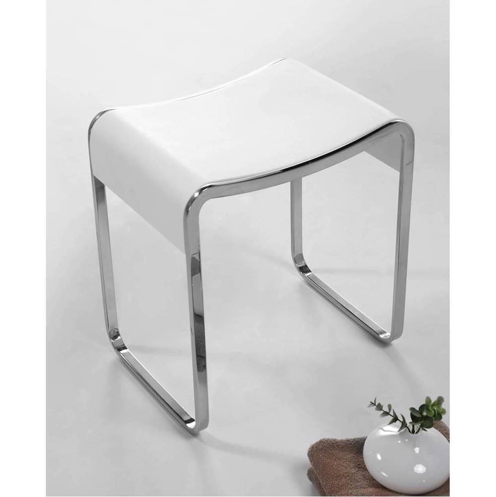 ICO Bath Shower Stool - Matte White With Chrome Legs-related