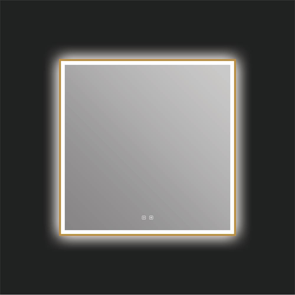 ICO Bath Eden 36'' x 36'' LED Mirror - Brushed Gold-shop