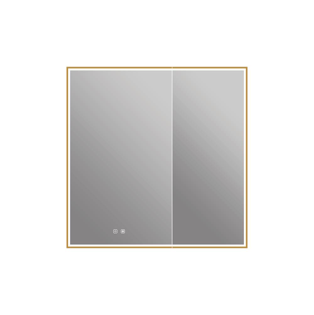 ICO Bath Nova 36'' x 36'' LED Medicine Cabinet - Brushed Gold-shop
