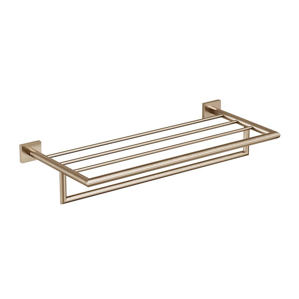 ICO Bath Crater Towel Shelf With Bar - PVD Brushed Bronze-related