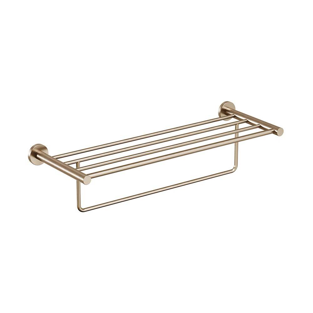 ICO Bath Lava Towel Shelf With Bar - PVD Brushed Bronze-shop