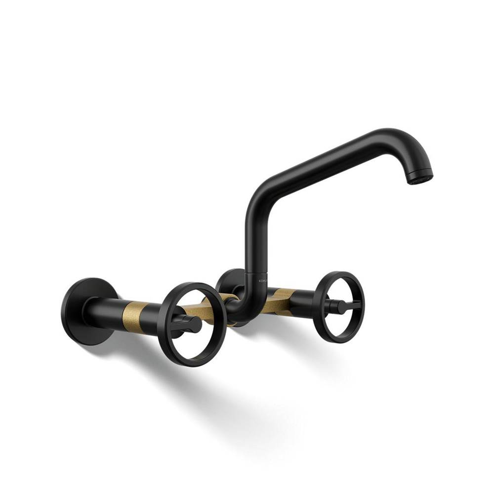 Billet™ Two-hole wall-mount bridge kitchen sink faucet-shop