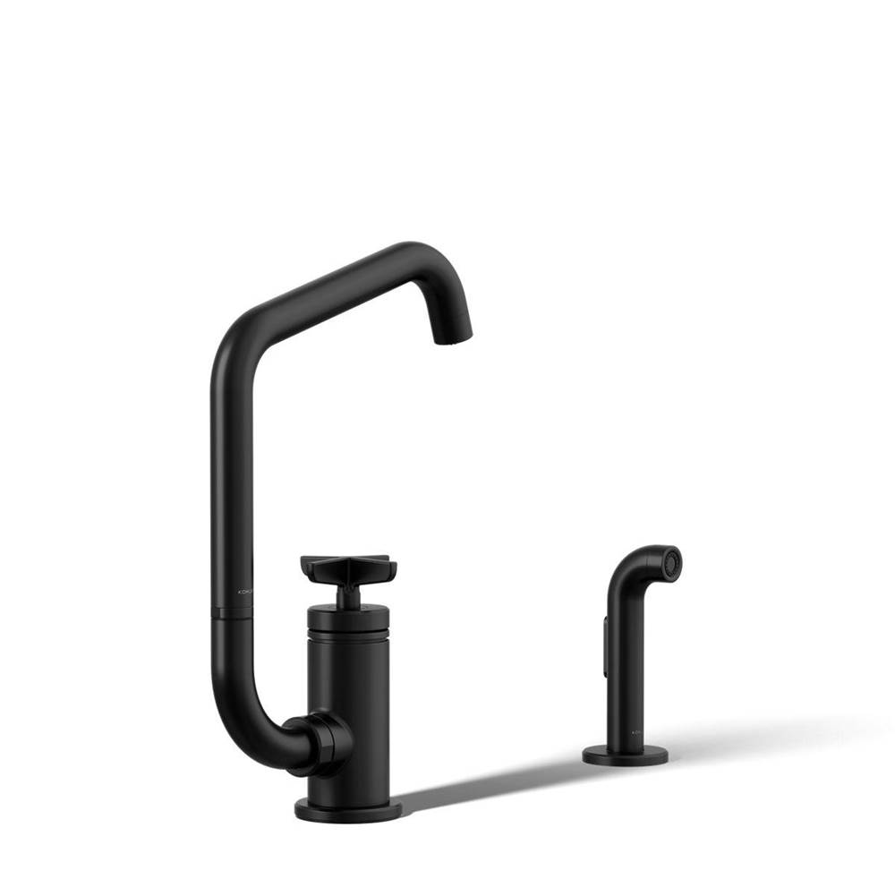 Billet™ Single-handle bar sink faucet with two-function extended-reach spout and -related