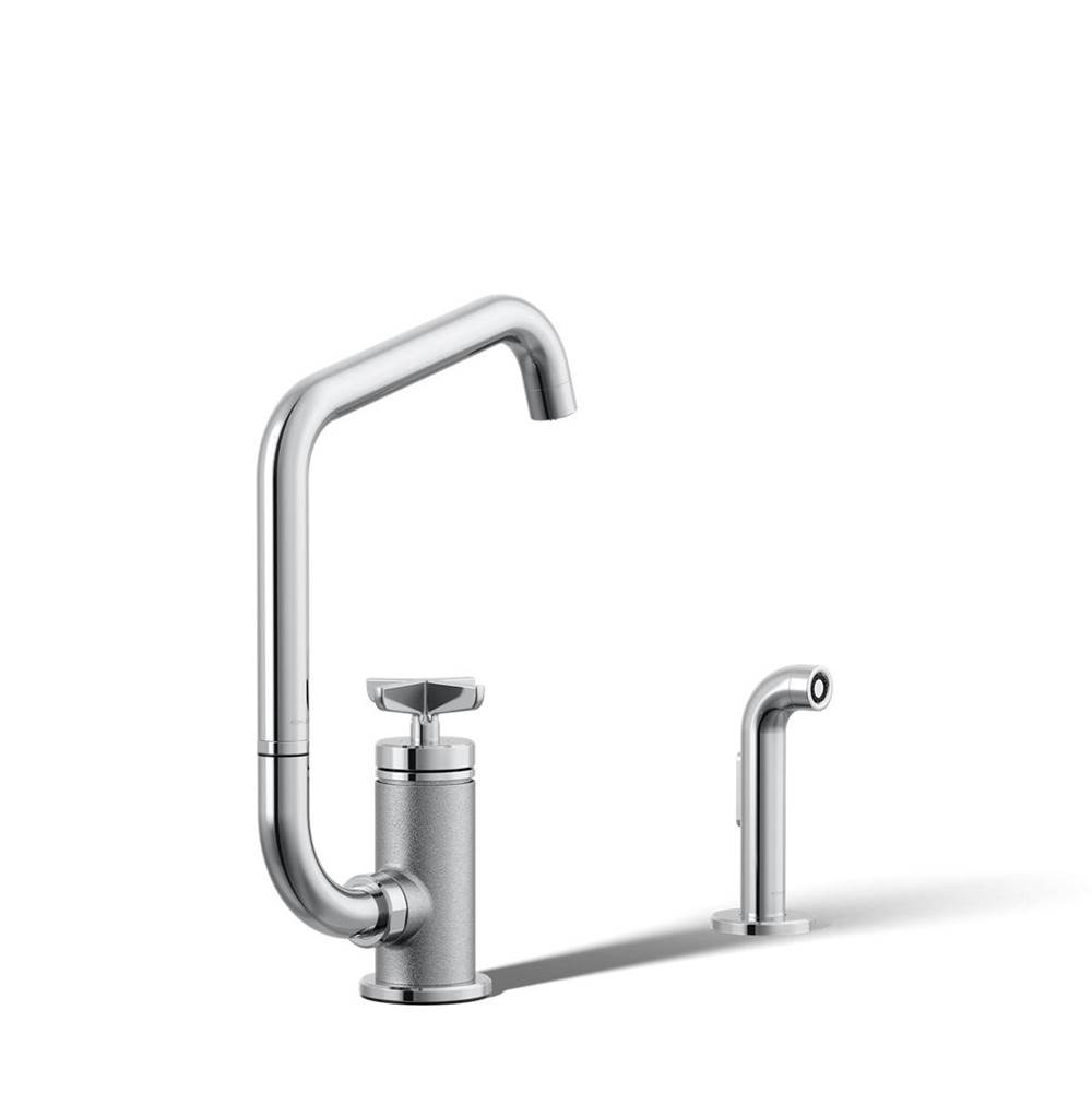 Billet™ Single-handle bar sink faucet with two-function extended-reach spout and -shop
