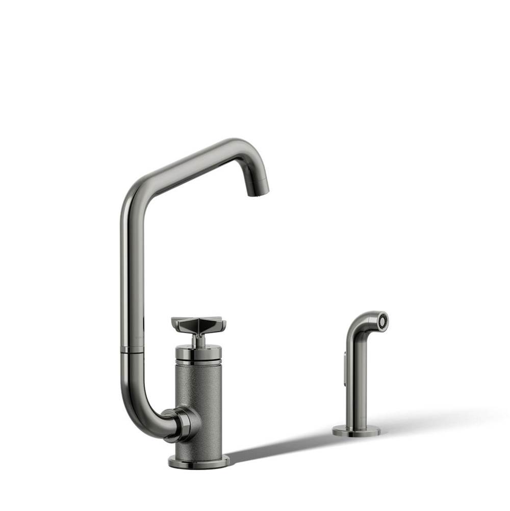 Billet™ Single-handle bar sink faucet with two-function extended-reach spout and -related