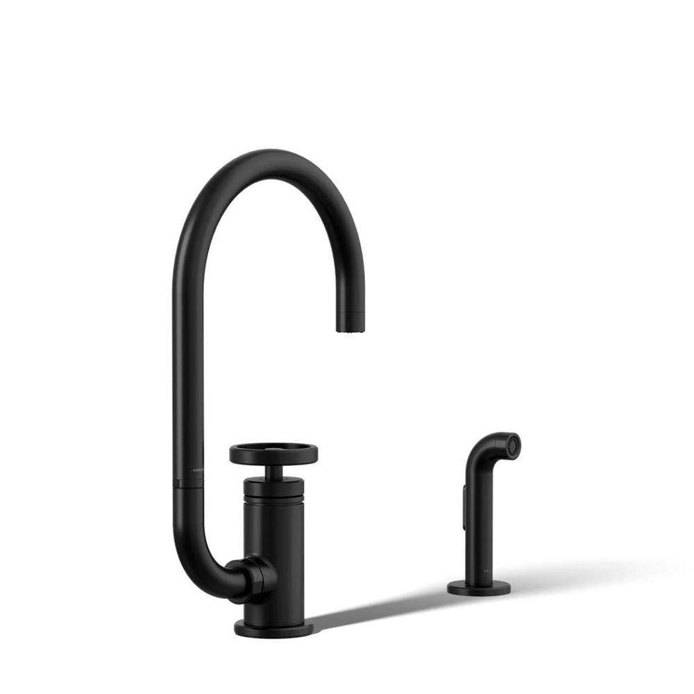 Billet™ Single-handle bar sink faucet with two-function extended-reach spout and -related
