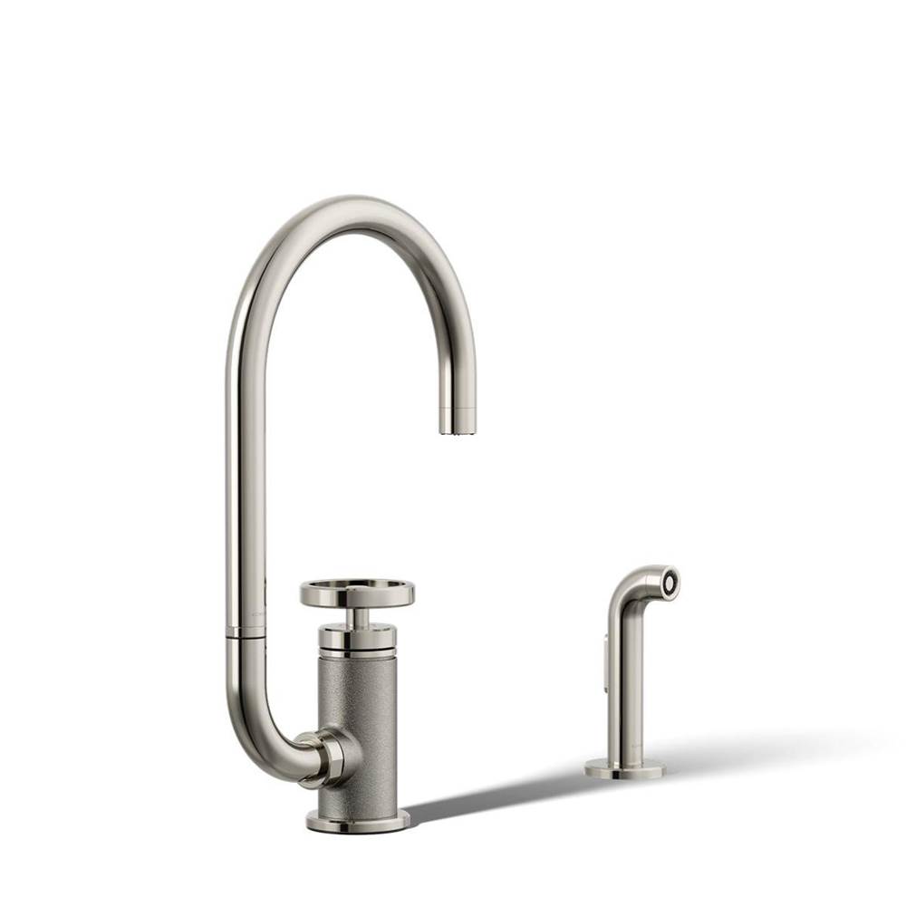 Billet™ Single-handle bar sink faucet with two-function extended-reach spout and -shop