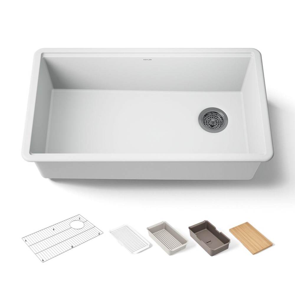 Billings® 32-1/2'' undermount single-bowl workstation kitchen sink-related