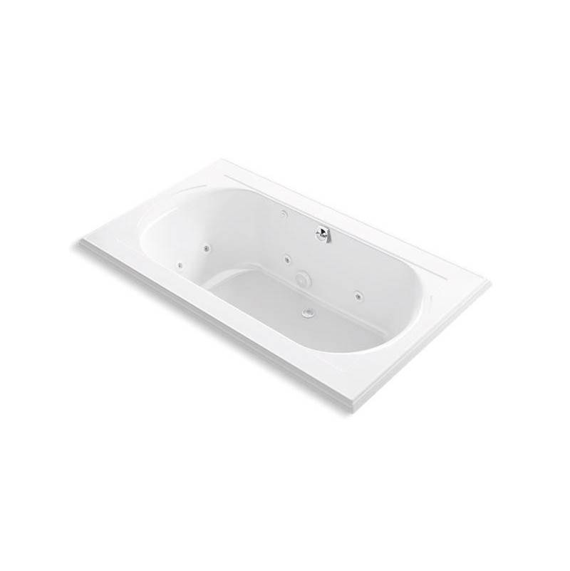 Memoirs® 72'' x 42'' drop-in whirlpool bath with center rear drain-related