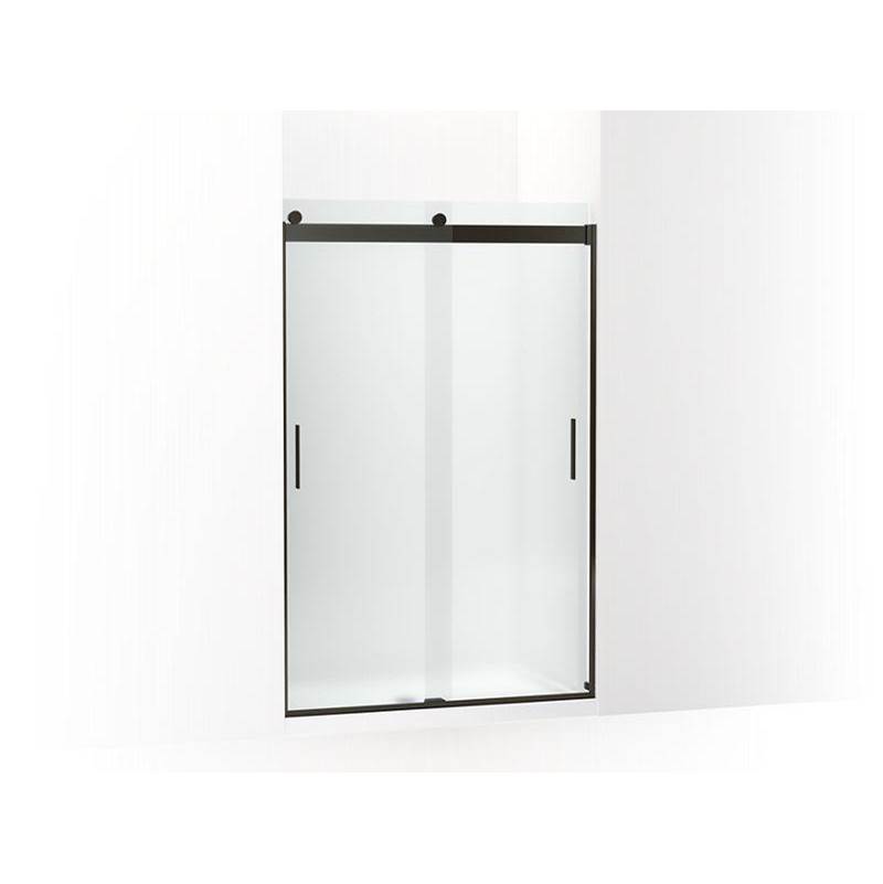 Levity® Sliding shower door, 74'' H x 43-5/8 - 47-5/8'' W, with 1/4'' thick Frost-related