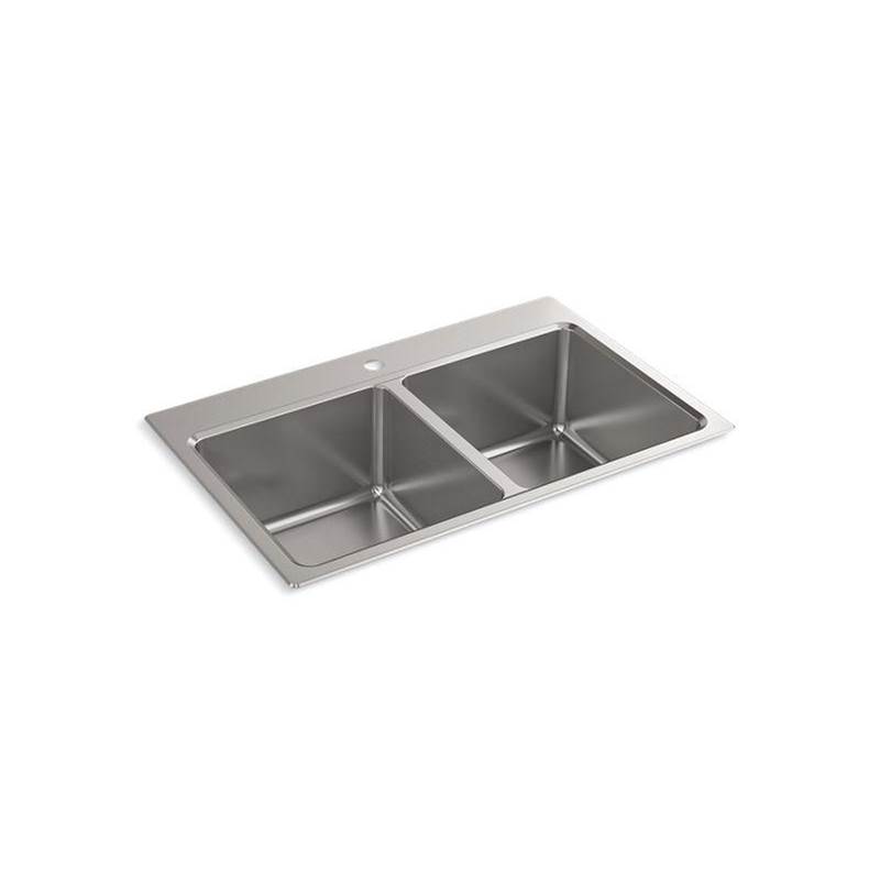 Prologue® 33'' x 22'' x 9'' top-mount/undermount double-equal kitchen sink-shop