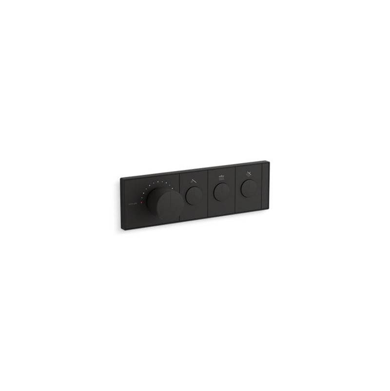 Anthem™ Three-outlet thermostatic valve control panel with recessed push-buttons-related