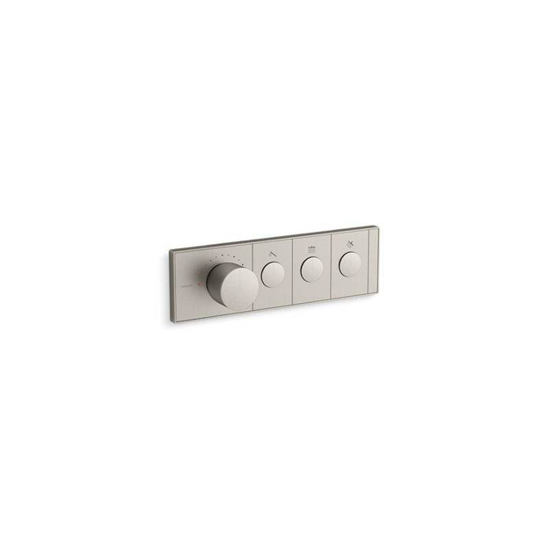 Anthem™ Three-outlet thermostatic valve control panel with recessed push-buttons-related