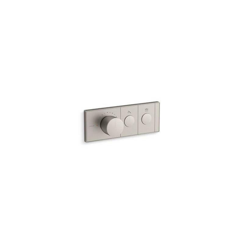 Anthem™ Two-outlet thermostatic valve control panel with recessed push buttons-related