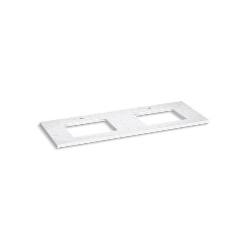 Silestone® 61'' quartz vanity top with two rectangular cutouts-shop