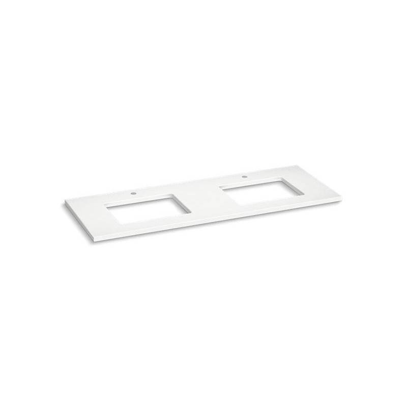 Silestone® 61'' quartz vanity top with two rectangular cutouts-related