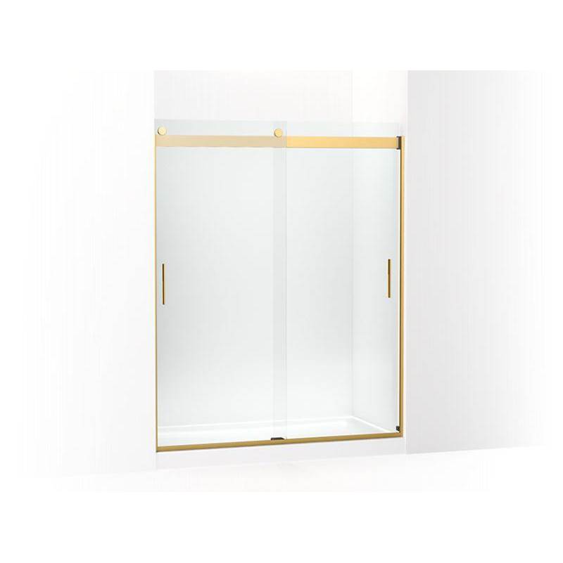 Levity® Sliding shower door, 74'' H x 56-5/8 - 59-5/8'' W, with 1/4'' thick Cryst-related