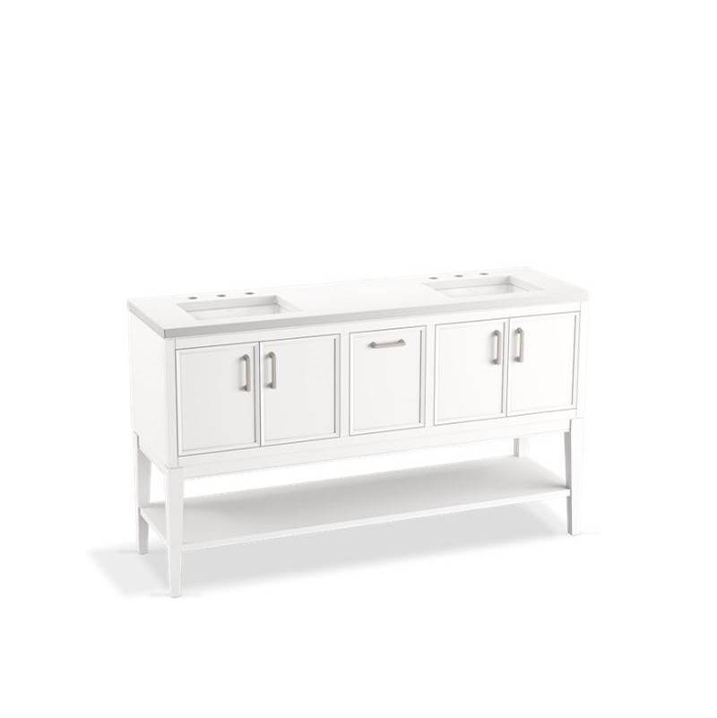 Winnow® 60'' bathroom vanity cabinet with sinks and quartz top-related