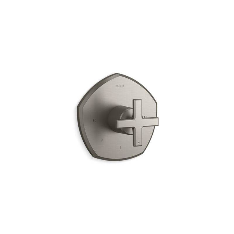 Occasion™ MasterShower® temperature control valve trim with cross handle-shop
