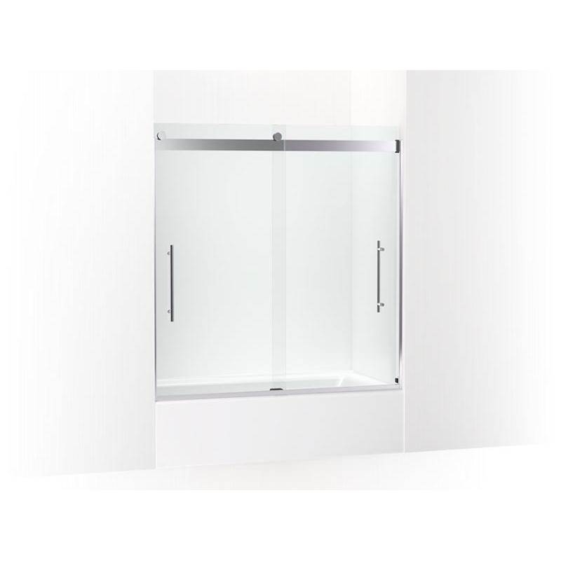 Levity® Plus Frameless sliding bath door, 61-9/16'' H x 56-5/8 - 59-5/8'' W, with-shop