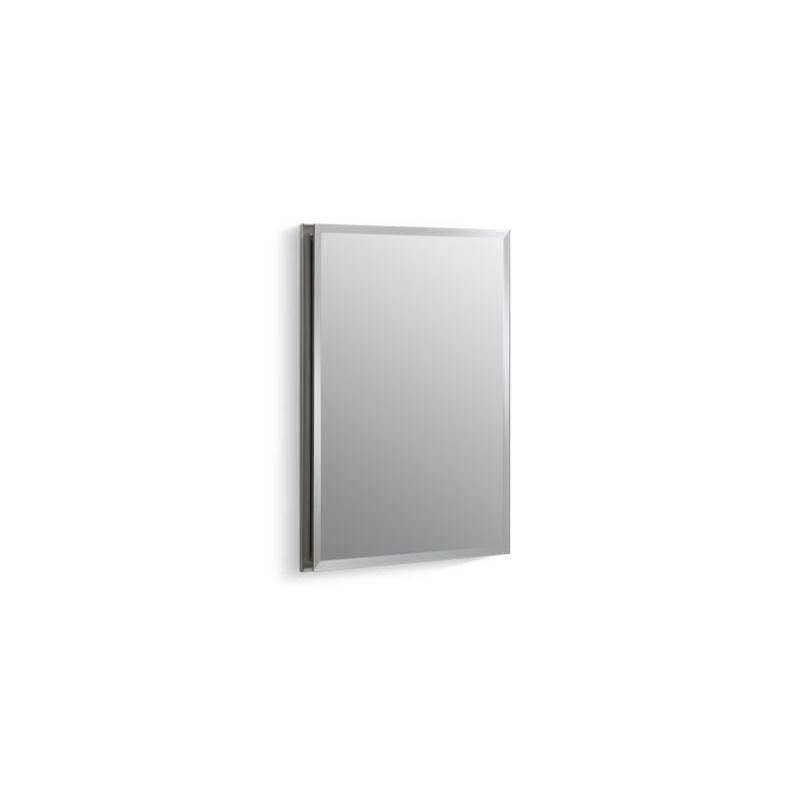 16'' W x 20'' H aluminum single-door medicine cabinet with mirrored door, beveled-related