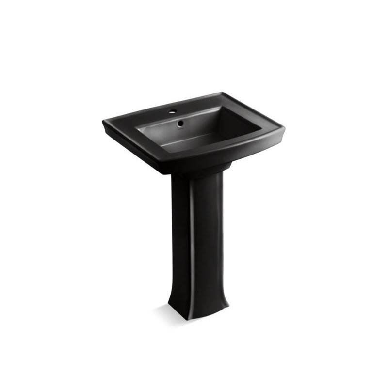 Archer® Pedestal bathroom sink with single faucet hole-related