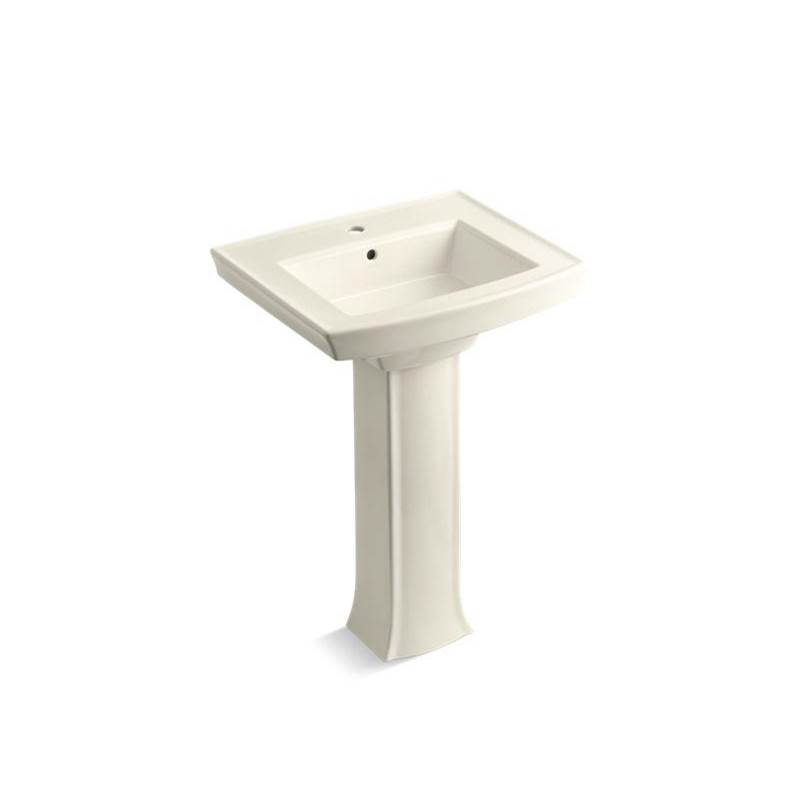 Archer® Pedestal bathroom sink with single faucet hole-related