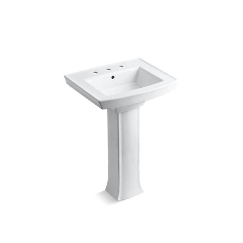 Archer® Pedestal bathroom sink with 8'' widespread faucet holes-related