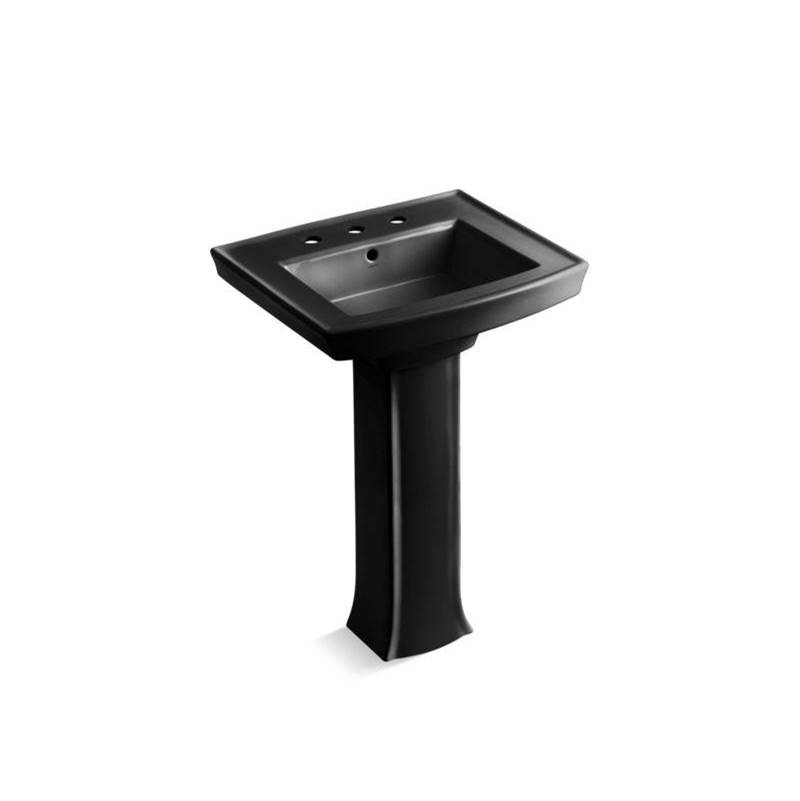 Archer® Pedestal bathroom sink with 8'' widespread faucet holes-related