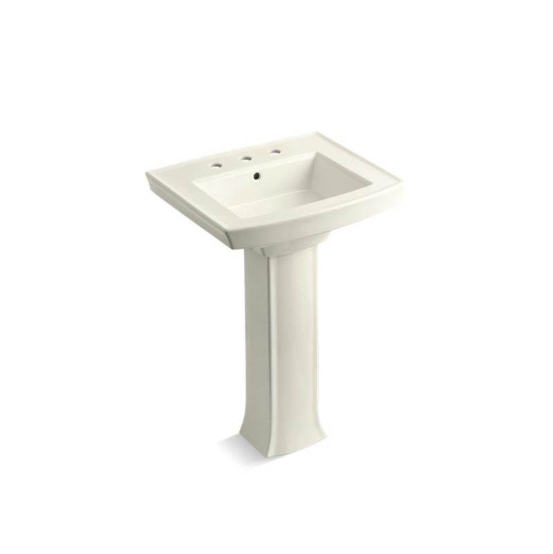 Archer® Pedestal bathroom sink with 8'' widespread faucet holes-related