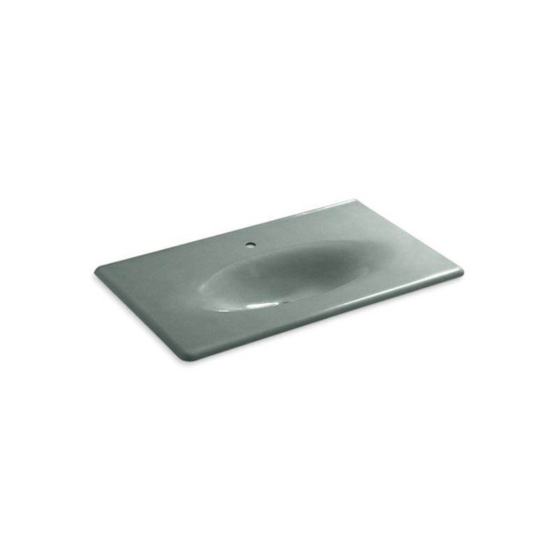 Iron/Impressions® 37'' Enameled cast iron vanity top with integrated oval sink-related